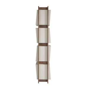 Cube-shaped shelf in walnut