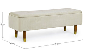 2-Seater Storage Bench 120 cm – Natural Finish Modern Seating