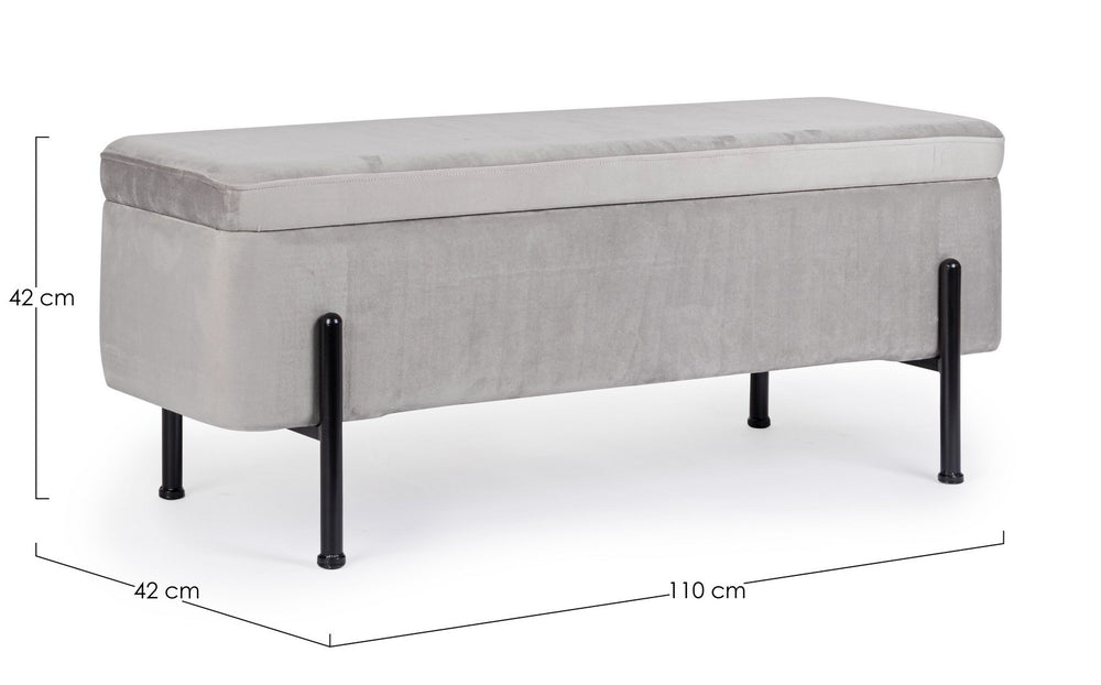 2-Seater Storage Bench 110 cm – Light Grey Modern Seating