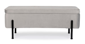 2-Seater Storage Bench 110 cm – Light Grey Modern Seating