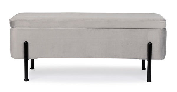 2-Seater Storage Bench 110 cm – Light Grey Modern Seating