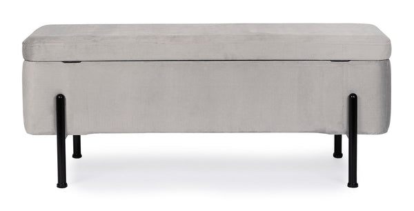 2-Seater Storage Bench 110 cm – Light Grey Modern Seating