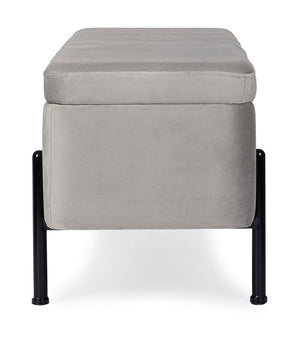 2-Seater Storage Bench 110 cm – Light Grey Modern Seating