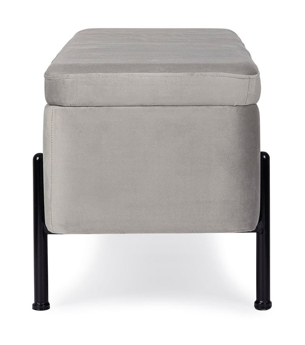 2-Seater Storage Bench 110 cm – Light Grey Modern Seating