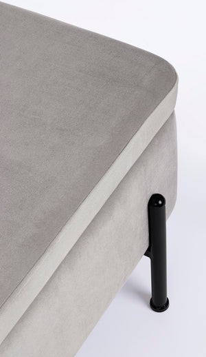 2-Seater Storage Bench 110 cm – Light Grey Modern Seating