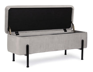 2-Seater Storage Bench 110 cm – Light Grey Modern Seating
