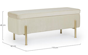2-Seater Storage Bench 110 cm – Natural Finish Modern Seating