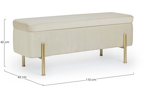 2-Seater Storage Bench 110 cm – Natural Finish Modern Seating