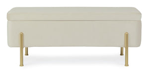 2-Seater Storage Bench 110 cm – Natural Finish Modern Seating