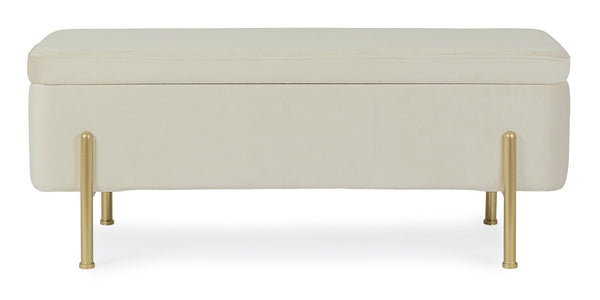2-Seater Storage Bench 110 cm – Natural Finish Modern Seating