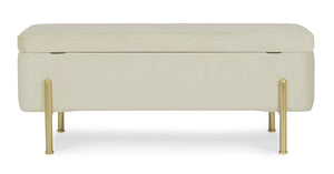2-Seater Storage Bench 110 cm – Natural Finish Modern Seating