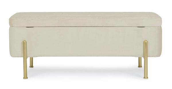 2-Seater Storage Bench 110 cm – Natural Finish Modern Seating