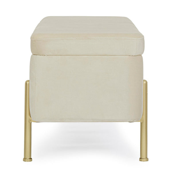 2-Seater Storage Bench 110 cm – Natural Finish Modern Seating