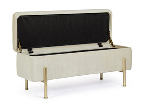 2-Seater Storage Bench 110 cm – Natural Finish Modern Seating