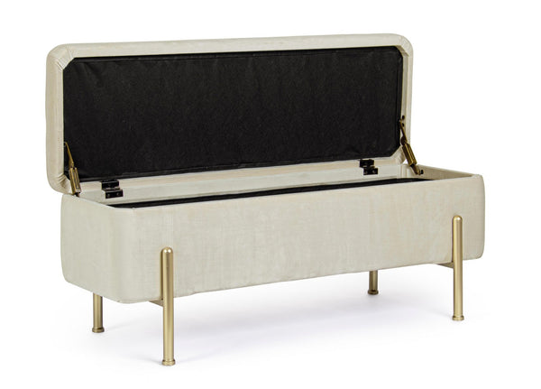 2-Seater Storage Bench 110 cm – Natural Finish Modern Seating