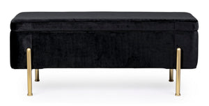2-Seater Storage Bench 110 cm – Black Modern Seating