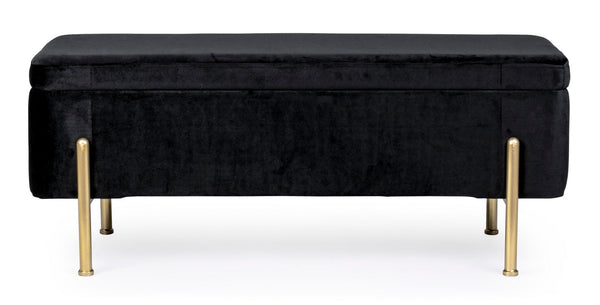 2-Seater Storage Bench 110 cm – Black Modern Seating