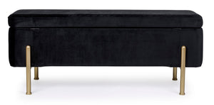 2-Seater Storage Bench 110 cm – Black Modern Seating