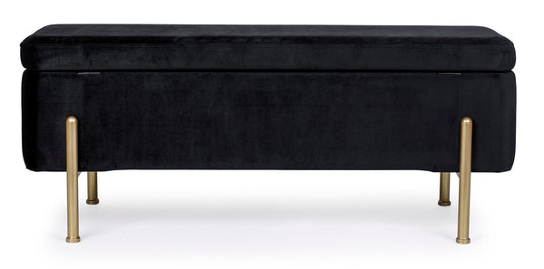 2-Seater Storage Bench 110 cm – Black Modern Seating