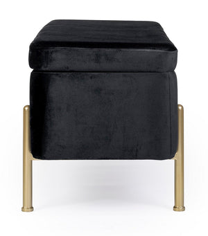 2-Seater Storage Bench 110 cm – Black Modern Seating