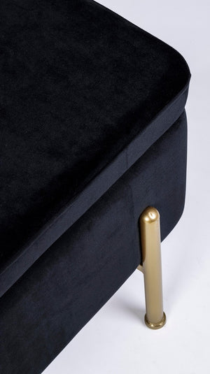 2-Seater Storage Bench 110 cm – Black Modern Seating