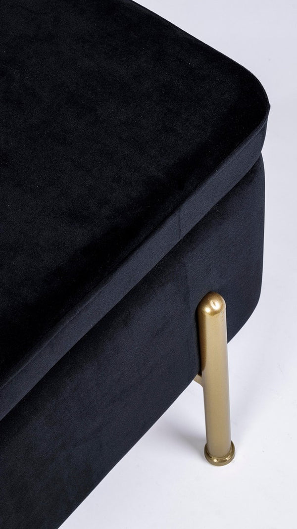 2-Seater Storage Bench 110 cm – Black Modern Seating