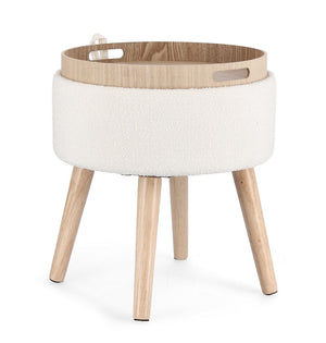 Storage Stool 42.5 cm – White Modern Seating with Hidden Storage