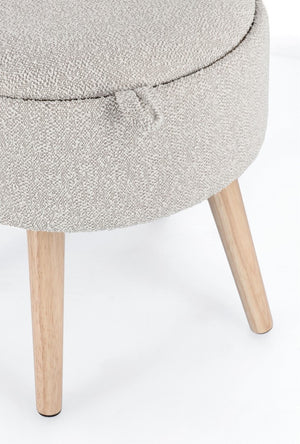 Storage Stool 42.5 cm – Light Grey Modern Seating with Hidden Storage