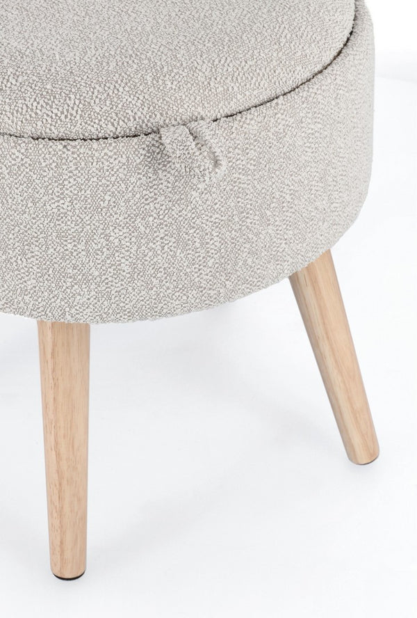 Storage Stool 42.5 cm – Light Grey Modern Seating with Hidden Storage