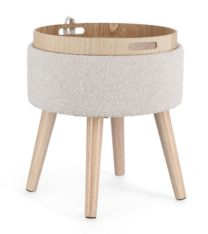 Storage Stool 42.5 cm – Light Grey Modern Seating with Hidden Storage