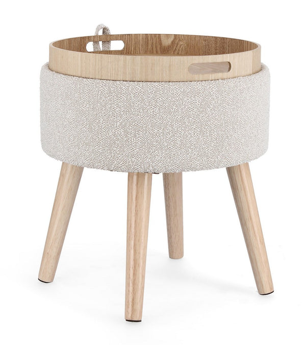 Storage Stool 42.5 cm – Light Grey Modern Seating with Hidden Storage