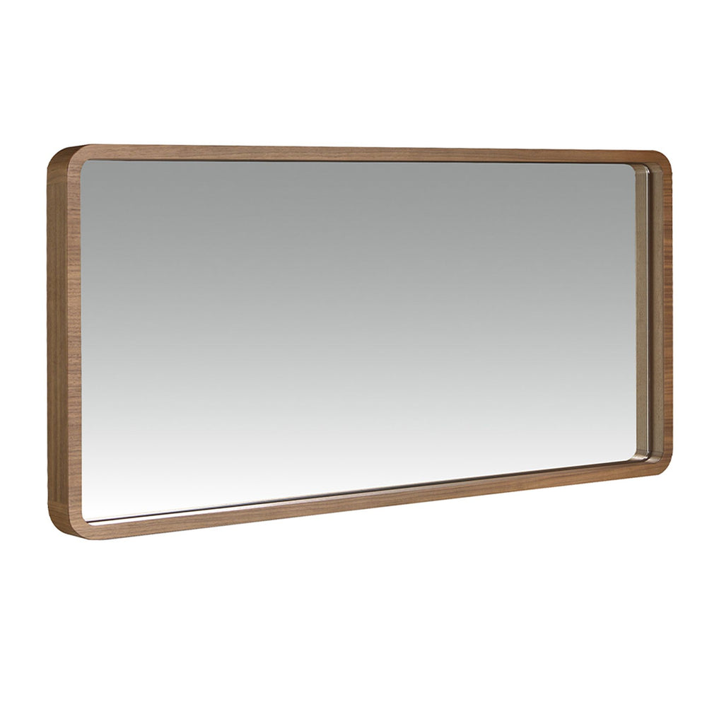 Rectangular walnut wall mirror