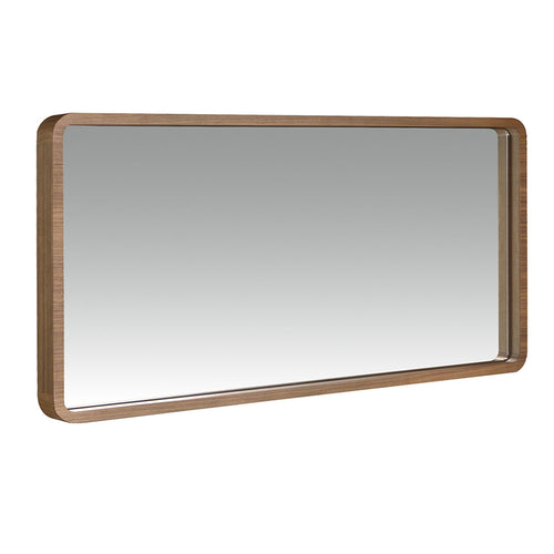 Rectangular walnut wall mirror