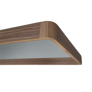 Rectangular walnut wall mirror