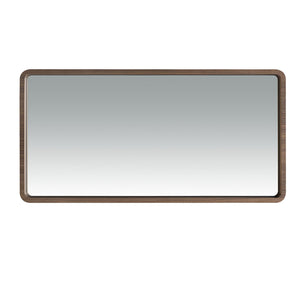 Rectangular walnut wall mirror