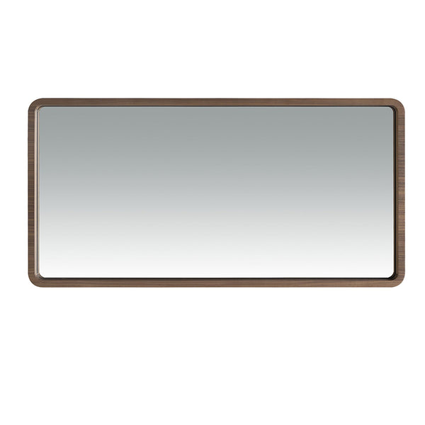 Rectangular walnut wall mirror