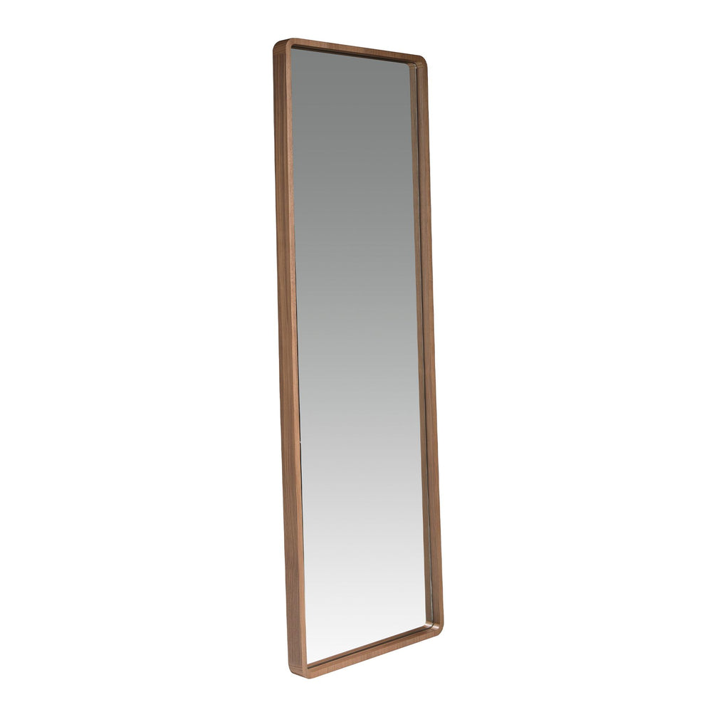 Rectangular walnut wall mirror