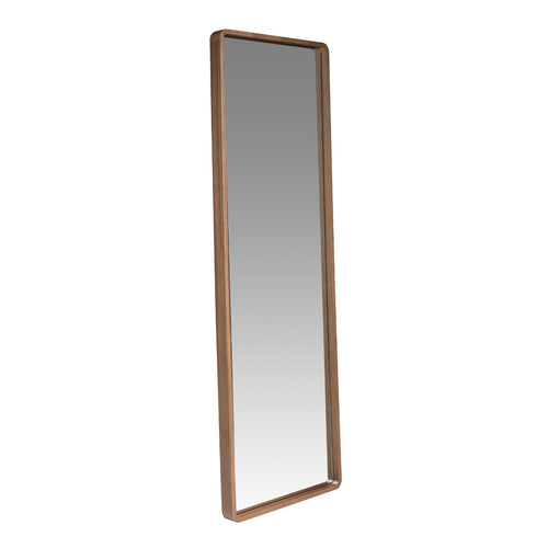Rectangular walnut wall mirror