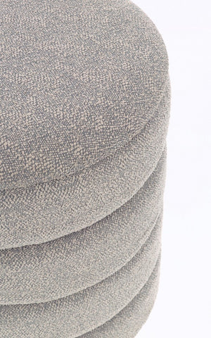 Set of 2 Storage Poufs – Light Grey Bouclé Modern Seating