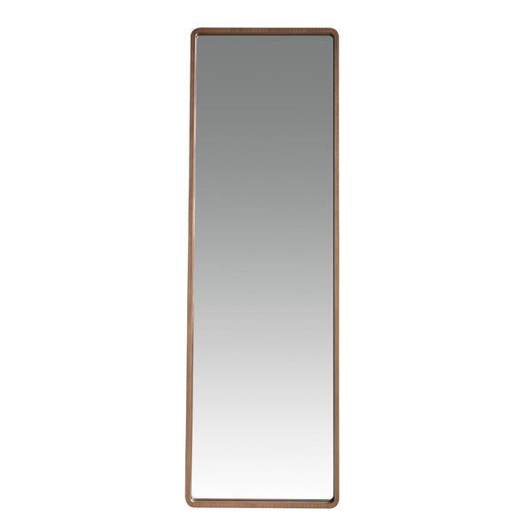 Rectangular walnut wall mirror