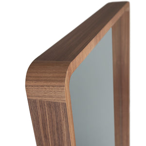 Rectangular walnut wall mirror