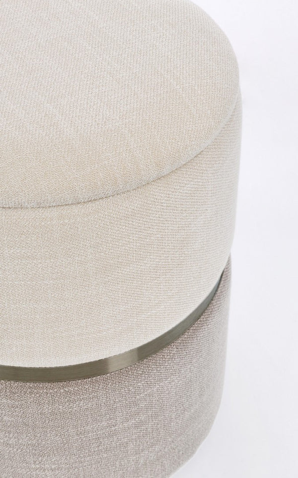 Set of 2 Storage Poufs – White & Grey Modern Seating with Hidden Storage