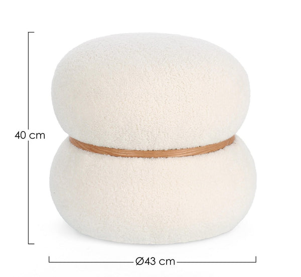 Round Pouf 40 cm – White Modern Seating