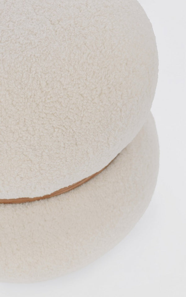 Round Pouf 40 cm – White Modern Seating