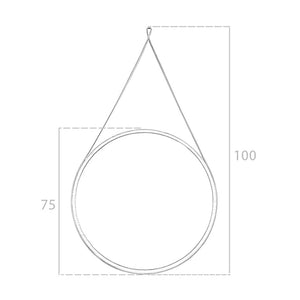 Round walnut wall mirror