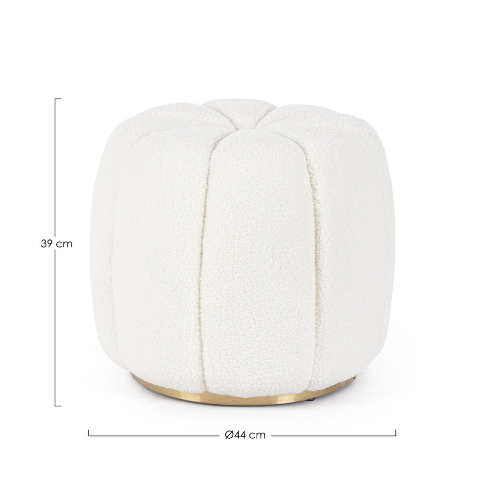 Round Pouf 39 cm – White Modern Seating