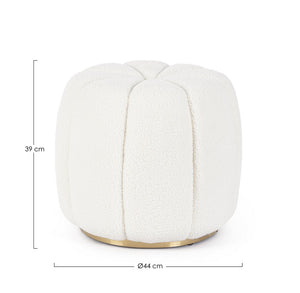 Round Pouf 39 cm – White Modern Seating