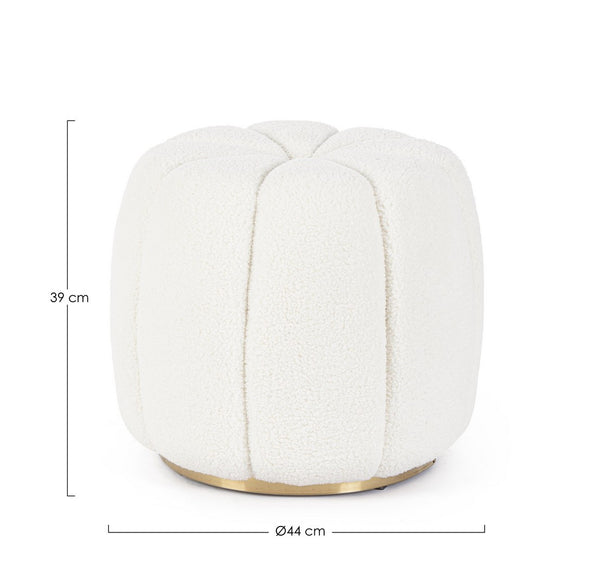 Round Pouf 39 cm – White Modern Seating