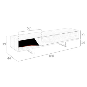 Walnut and chromed steel TV stand
