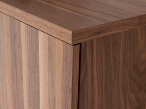 Sideboard in walnut and chromed steel